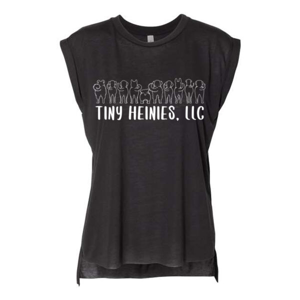 BELLA + CANVAS - Women’s Flowy Rolled Cuffs Muscle Tee - Printed Logo Thumbnail