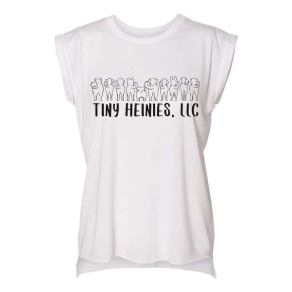 BELLA + CANVAS - Women’s Flowy Rolled Cuffs Muscle Tee - Printed Logo Thumbnail