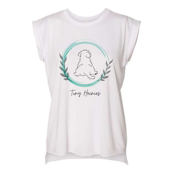 BELLA + CANVAS - Women’s Flowy Rolled Cuffs Muscle Tee - Printed Logo Thumbnail