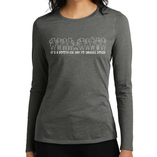 District® Women’s Perfect Blend® CVC Long Sleeve Tee - Printed Logos Thumbnail