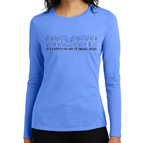 District® Women’s Perfect Blend® CVC Long Sleeve Tee - Printed Logos Thumbnail
