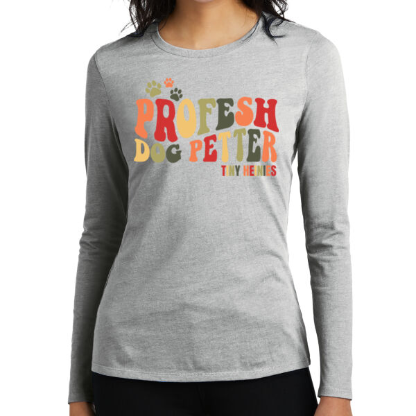 District® Women’s Perfect Blend® CVC Long Sleeve Tee - Printed Logo Thumbnail